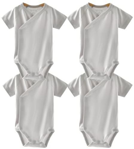 Blueleyu Unisex-Baby Kurzarm Onsies Baumwolle Baby Body Pack Cardigan Onsies Säuglinge, 0-3 Months