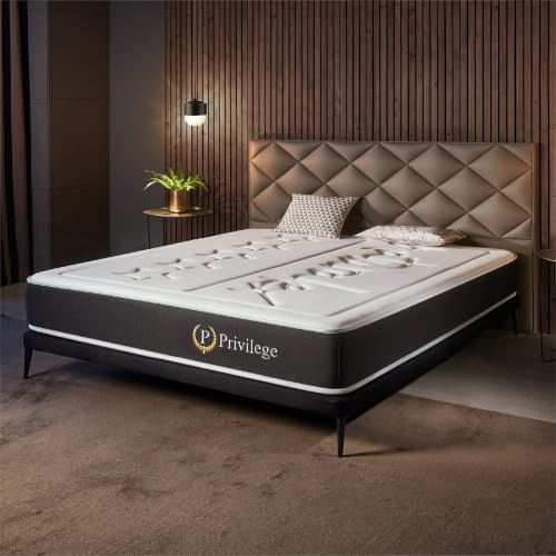 Naturalex - Privilege - madrass 160 x 200 cm - 25 cm - H4 - medelfast - Deluxe madrass för hemmet - 7 zoner minnesskum - blå latexteknik - HR - anti-tryckpunkter - sova som på lyxhotell
