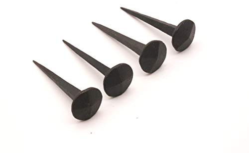 Chiodini a forma di rosa, forgiati a mano, in ferro battuto, stile vittoriano, in ferro battuto nero, artigianato in legno, porte, mobili, chiodi decorativi (20 mm)