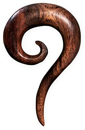 Fly Style Dehnschnecke aus Narra Holz - Spirale Ohr-Expander, Grösse:12 mm (Paar)