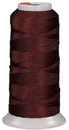 Langlauf Schuhbedarf Sattlergarn - Polyester Ledergarn in Handwerksqualität (200 m/Stärke 8/3) I extrastarkes Polstergarn Nähgarn - Reißfest - UV-Beständig - Outdoor Nähgarn für Leder (moccabraun)