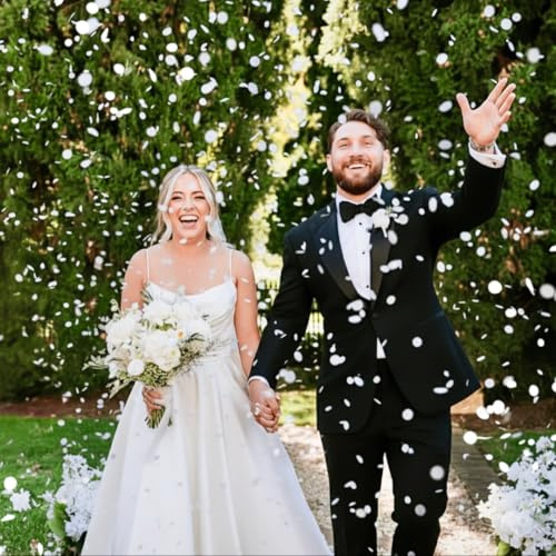 Dissolving Water Soluble Rice Paper Confetti, 150 Gram Circles White, 20000 Pcs, Biodegradable, Eco-Friendly Wedding Confetti, Venue Approved, Slow Fall for Photos, Non Toxic