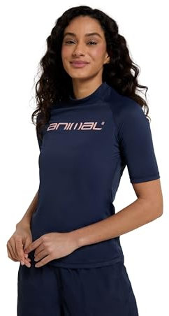 Animal Daisy Womens Logo Rash Vest - UPF 50+, Chlorine & Saltwater Resistant - Best for Beach, Swimming, Pool, Diving, Water Sports Navy Women's Size 10