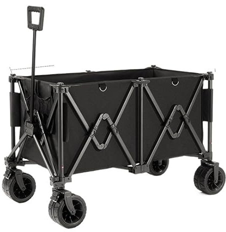 Faltbollerwagen Bollerwagen Handwagen Einkaufswagen, Zusammenklappbar, Zusammenklappbar, Für Den Außenbereich, Robuster Gartenwagen, Verstellbarer Griff, Für Strand Und Outdoor Faltwagen Strandwagen T