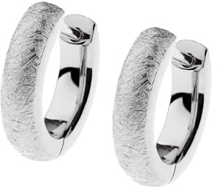 Ernstes Design Creolen evia Ohrringe E636 gekratzt 12 mm Edelstahl