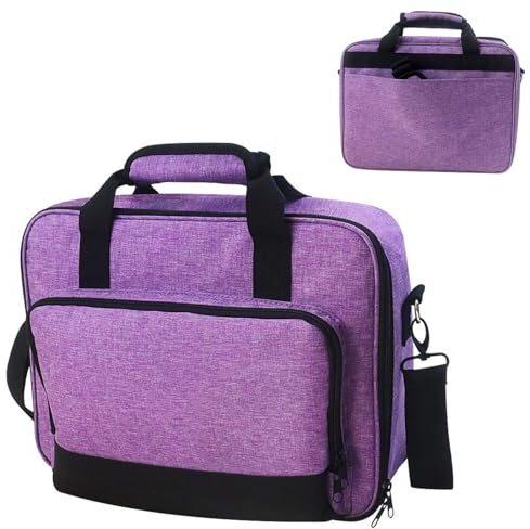 JiangJiangBao Sac de Transport pour projecteur Epsons CO-W01, Sac de Transport pour projecteur Epsons CO-FH02, VS260, ViewSonicss M2W WXGA avec Poches et Bretelles réglables (Violet)