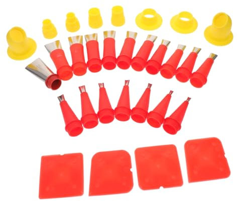 ETHZZLE Fugendüsen Edelstahl 30 Stück Mit Sockel Wiederverwendbare Kartuschendüsen Fugenwerkzeug Für Tür Und Fensterreparatur