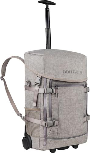 normani Backpacker Reisetaschen-Rucksack Reiserucksack mit Trolleyfunktion mit Frontloader und Handgepäck-maßen 50x37x20 cm - Cabin Bag 37 L Volumen auf 3 Fächer Farbe Beige Größe 50 x 37 x 20 cm