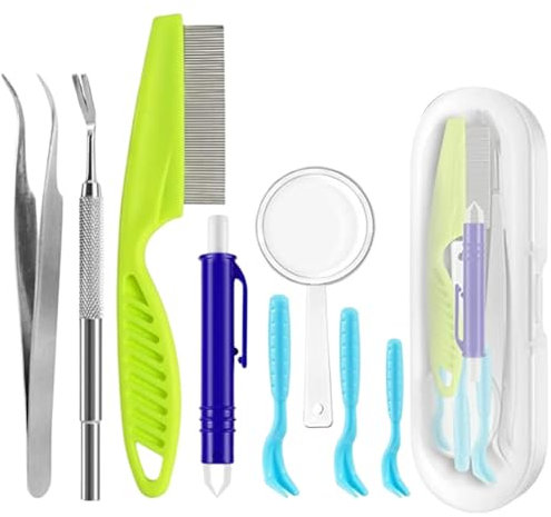 znutc Zeckenentferner-Werkzeug, Zeckenentfernungsset | 8-teiliger Zeckenzieher für Hunde, Zeckenentfernungspinzette | Kompakter Floh- und Zeckenentferner, Zeckenpinzettenentferner für Hunde und Katzen