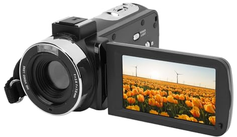 Camera Vintage Video Camcorder, 2.7K Digital Recorder 48MP 3.0 Inch Rotation TFT Screen 16X Digital Zoom for Travel