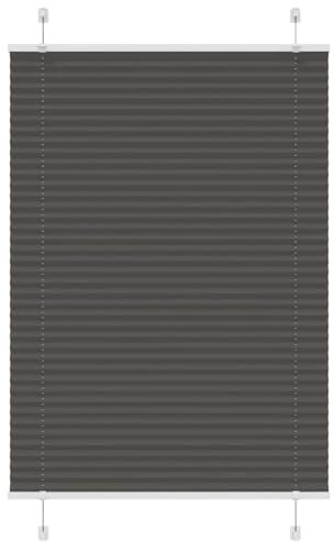 vidaXL Plissee Schwarz 85x150 cm Stoffbreite 84,4 cm Polyester, Faltrollo, Klemmfix, Plisseerollo, Jalousie, Rollo, Plisseerollo für Fenster