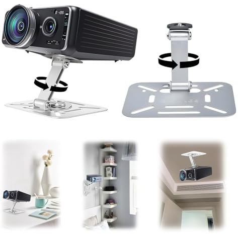 Yoedge Beamer Halterung Beamer Ständer Projector Stand Multifunktionaler 360° Projektor Halterung Höhenverstellbarer Rotationsständer mit Universeller Kompatibilität für Heimkino, Büro Klassenzimmer
