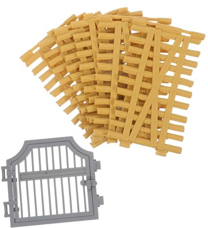 SUPVOX 1 Ensemble Jouets de clôture de Ferme de Ferme Panneau de clôture Corral de la Ferme Jouets Miniatures clôture de Bricolage pour Enfants PVC Yellow