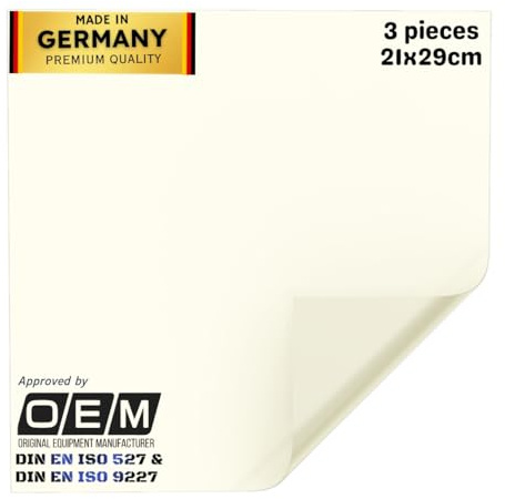 SOLNIT DIN EN ISO 527 - Lámina Protectora de Pintura para Coche, Moto, Bicicleta, Fabricado con O Rafol Stone Guard (Transparente Brillante, DIN A4, 21 x 29 cm, 3 Unidades)