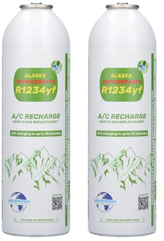 2 refrigerantes de repuesto para vehículos Alaska Refrigerants R1234yf