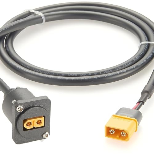 XT60-förlängningskabel, D-typ fläns panel montering-anslutningskabel, 0,9 m, för FPV-Monitor Solar, flygplan-batteri-laddningskabel