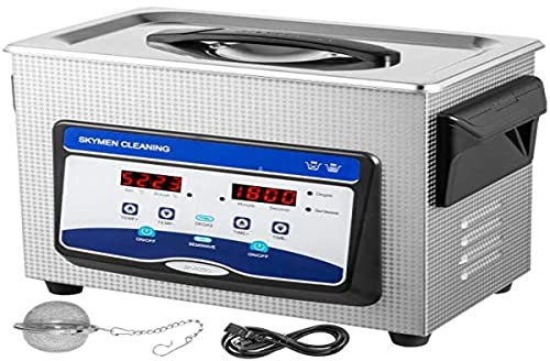 VEVOR Nettoyeur à ultrasons double fréquence, nettoyant à bijoux, machine à ultrasons, nettoyant ionique numérique, 3,2 l
