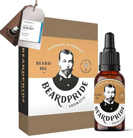 BEARDPRIDE Bio Bartöl Herren I Original Bart Öl aus dem Barbershop Bartpflege Öl für weichen Bart I 100% naturreines Bartwuchsöl I Beard Oil