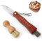 GVDV Pilzmesser mit Bürste und Lineal, Champignon/Trüffel Taschenmesser Klappmesser, Pilzbürste mit Wildschweinborsten, schwammerlmesser für Pilzsammler