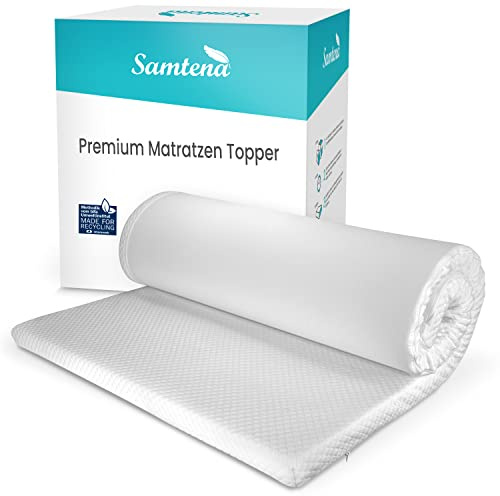Samtena Surmatelas 140 x 200 cm, Hauteur 9 cm, édition supérieure, en Mousse viscoélastique, Doux et soulage la Pression pour Un Meilleur Confort de Sommeil