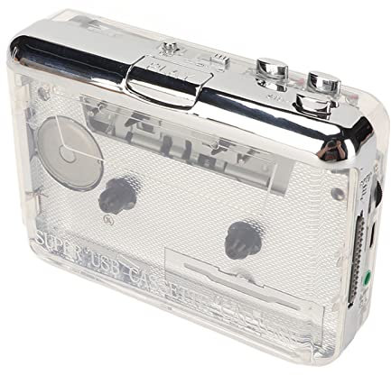 Tragbarer Kassettenspieler, USB C Kassette zu MP3 Konverter für Laptops, PC, Retro Audio Musikkassette zu Digital Konverter mit Kopfhörer, 3,5 mm AUX Ausgang