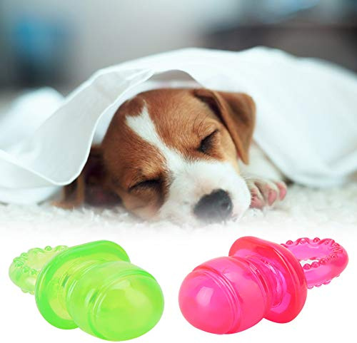 Yosoo Health Gear 2 Stücke Haustier Welpen Zähneknirschen Reinigungsspielzeug Schnuller Zähne Reinigung Gummi Schnuller Kauspielzeug Glocken Kauspiel Trainingsspielzeug Haustier Katzen und Hunde