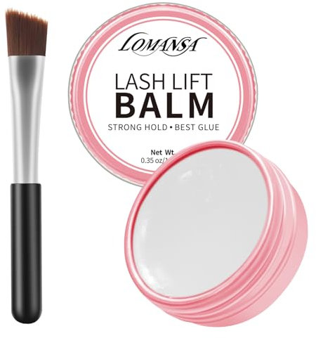Lomansa Pegamento Lifting Pestañas, Bálsamo Pegamento Lifting de Pestañas, Pegamento de Pestañas, Fuerte Pegajosa Tratamiento 2 en 1 de Lifting y Nutrición (Durazno blanco)