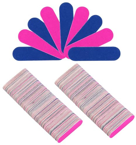 220 limas de uñas profesionales, limas de uñas de cuidado profesional, limas de uñas desechables de doble cara 180/240 grano, minilimas de uñas profesionales para uñas de gel naturales