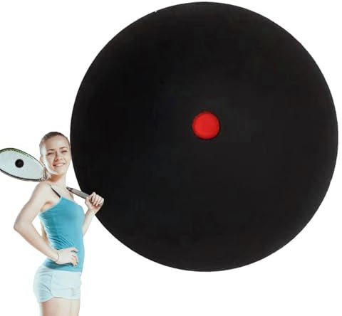 bälle - Single -Punkte -Squash -Bälle, Sportwettbewerbskugel in Gummi | Weich mit einem gelben Punkt, Ball für tragbare Schlägerausrüstung
