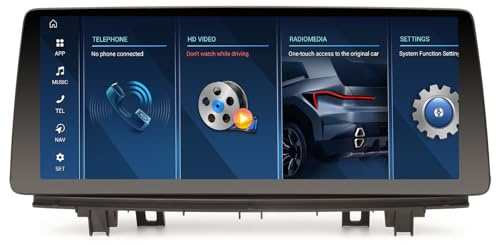 12,3 Qualcomm 8-Core 8GB+128GB Android 14 Radio Coche Bluetooth GPS Navegador para BMW X1 F48 2016-2017 Sistema NBT Soporta IPS Pantalla iDrive Wireless CarPlay Android Auto WiFi 4G Canbus iDrive DSP