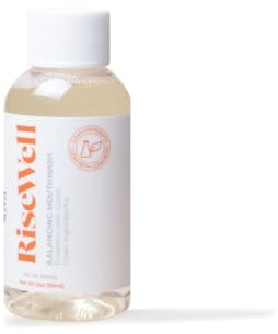 RiseWell Balancing Travel Size Mouthwash - pH Balanced Mouthwash On The Go - Dentist Developed Dry Mouth Rinse - No Added Fluoride, Alcohol Free and SLS-Free Mouth Refresher - Wild Mint, 2oz