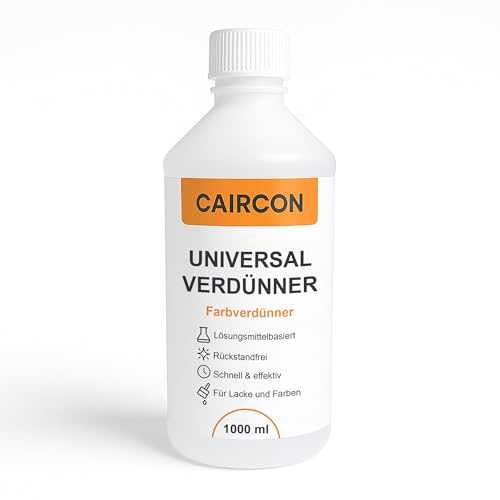CAIRCON Universal Verdünner 1L – Farbverdünner & Lackverdünner lösemittelbasiert, für Kunstharz-, Alkyd- & Öllacke, Reinigung & Entfettung