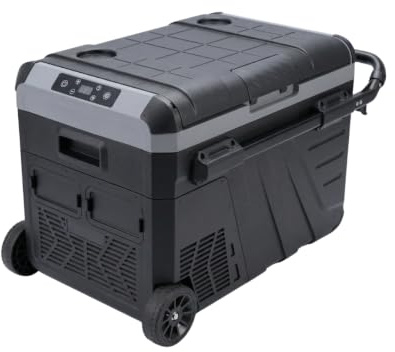 TRÉBOL ADVANCE Nevera Portátil Eléctrica 35L con Compresor 12V 220V | para Coche, Furgoneta Camper, Autocaravana, Camión y Camping | Mini Congelador Rígido con Ruedas y Asa
