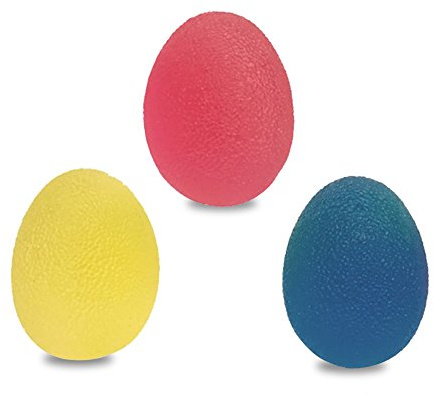 Pack of 3 Hand Strengthening Stress Relief Therapy Balls - Eleoption Reusable Friendly Hand Finger/Grip/Strengthen/Therapy Stress Egg Balls Soft & Medium & Firm, Resistance Exercise Squeeze Eggs