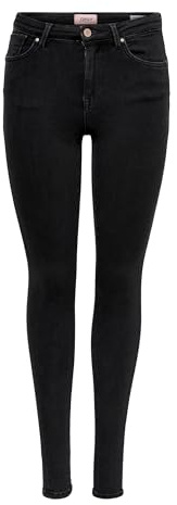 ONLY Women's Onlpower Mid Push Up Sk Bb Rea3659 Skinny Jeans, Black (Black Black), 42 /L32 (Size: X-Large)