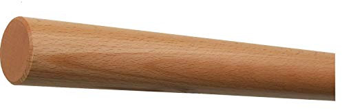 TIBU Buche Holz Handlauf Geländer 30-500cm Wandhandlauf Wand Treppe Stange Griff, Länge 200 cm und Enden gefast