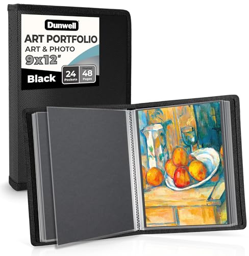 Dunwell 9x12 Art Portfolio Binder, 24 Pockets, Displays 48 Pages