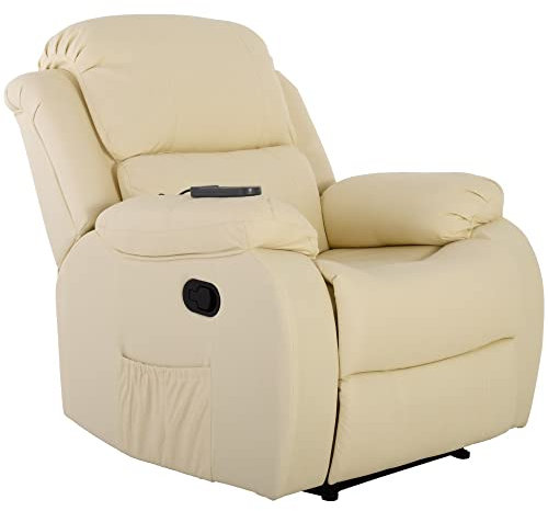 Raburg Fernsehsessel HANNE in VANILLE-BEIGE aus Wild-Touch-Mikrofaser, Schlafsessel mit 8-Punkte-Vibro, Wärmefunktion, Timer, Auto-Fußstütze & Easy-Lift, 140° Liege- & Relaxfunktion, bis 120 kg