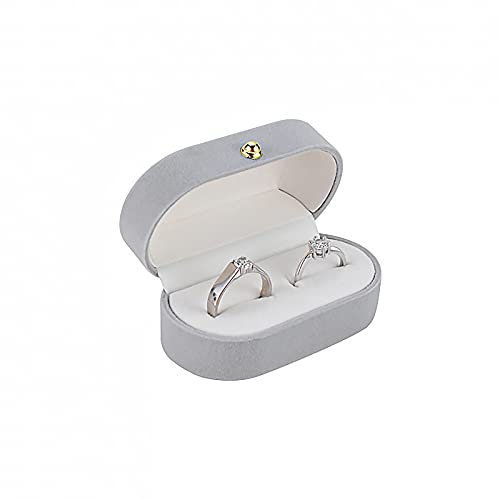 YIJOY Jewelry Box Ring Display Ewellery Organiser Storage Jewelry Gift Box Wedding Proposal Classic Packaging Exquisite Suitable Case Holder for Womens Anniversary Birthday Light Grey 2.95*1.57*1.37in