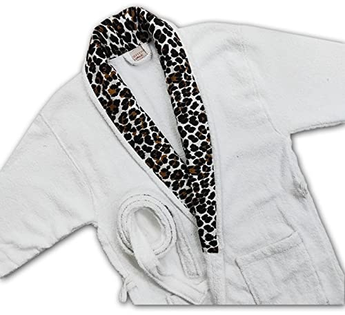 Cieffepi Home Collections Art. Tanzania - Peignoir châle unisexe en éponge de pur coton linge pour le bain (M, blanc)