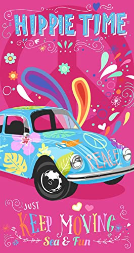 Miracle Home. Microfiber Hippie Towel, 100% Polyester, 75 X 145 Cm. Rosa. 11808