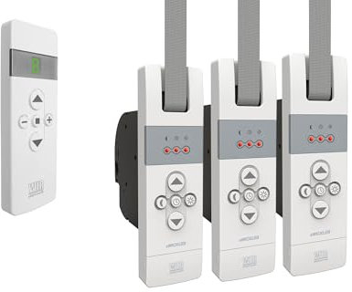 WIR elektronik, eWickler 3 Fenster Funk-Set, eW830-F, 3x elektrischer Gurtwickler + 1x Fernbedienung FB-9, für 17-23 mm Gurtband, Unterputz, bis 50 kg, inkl. Netzstecker (3 Fenster)