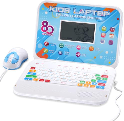 Kids Laptop, 80 Learning Modes to Learn Alphabet, Words, Mathematics, Play Games and Music, Educational Learning Computer for Kids Ages 5+