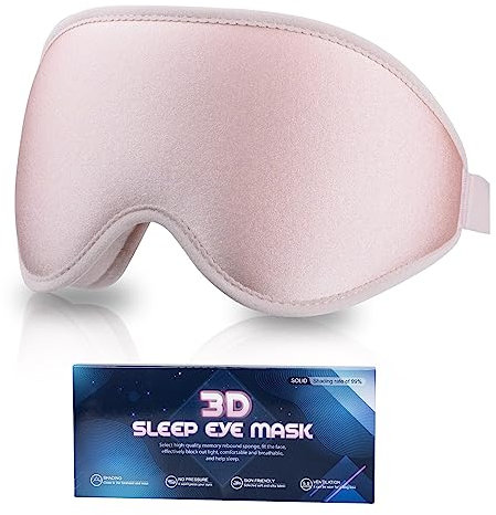 Sleep Eye Mask, 3D Contoured Sleep Mask Light Blocking Sleep Mask for Women and Men, Soft and Comfortable Night Eye Blinder, Suitable for Travel, Flight, Lunch Breaks, Sleeping, Meditation (Pink)