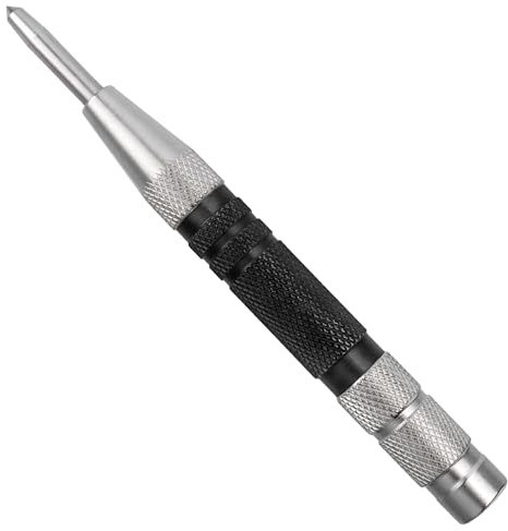 Gasea Punzón central automático, 155mm Localizador Punzón Centro Antideslizante punzón central de tensión con resorte para Troquelar Madera Hierro Aluminio Vidrio