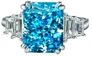 GemKing R1346 S925 sterling silver ring women's 4 carat sea blue ice flower cut personalized trendy jewelry