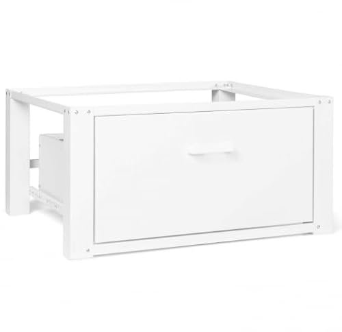 IDMarket - Support pour Machine à Laver 63 x 54 cm Socle réhausseur en métal avec tiroir
