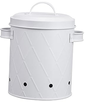 FLCPJGV Pot à Pommes de Terre, Oignons, Ail, Boîte en Métal Respirante, Boîte de Rangement pour Légumes, Seau pour Aliments pour Pique-niques, Activités de Pl, Blanc Style B