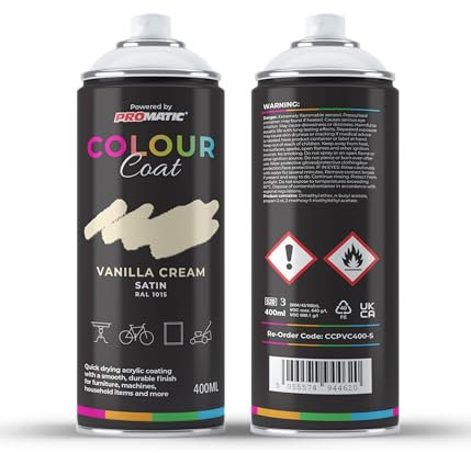 Colour Coat Pro-Matic Vanilla Cream Light Ivory Satin RAL 1015 Aerosol Spray Paint 400ml (1)