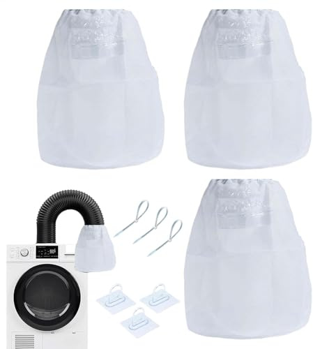 Colector de pelusa para secadora, trampa de pelusa para secadora, bolsa de polvo, bolsa de pelusa, ventilación de secadora al aire libre, filtro de ventilación de secadora, kit de limpieza de pelusas